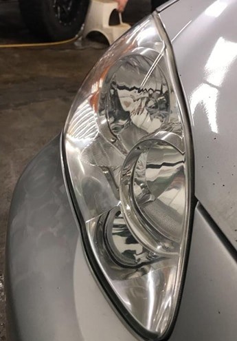 Clear headlight after restoration